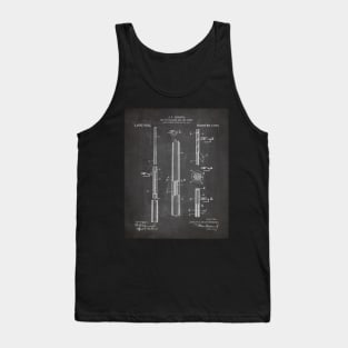 Pool Cue Patent - 9 Ball Art - Black Chalkboard Tank Top